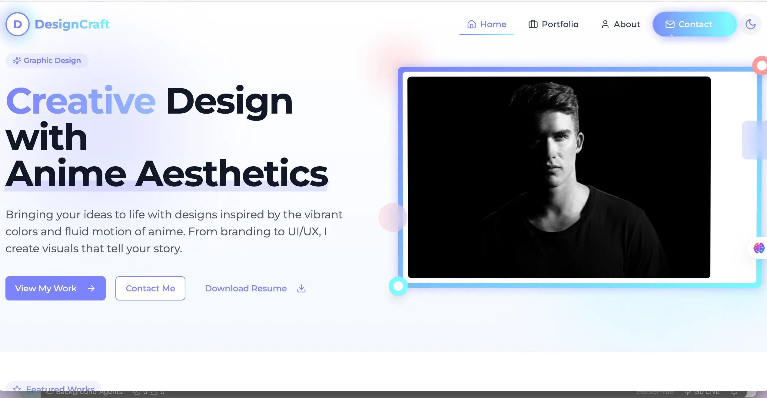 ✨  Modern Multi-Page Portfolio 🌗🚀 - View 1